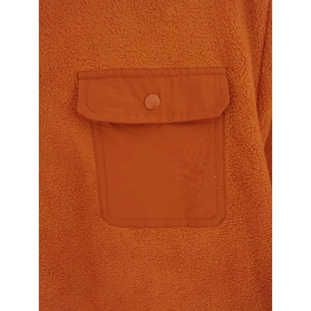 Goodfellow & Co Recycled Polyester Orange Fleece Jacket Men's XL. NWT